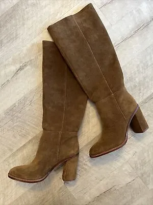 Vince Camuto Women's 8M Suede Block Heel Knee High Boots Free Ship • $64.99