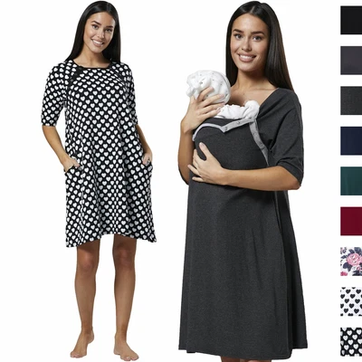 £23 • Buy HAPPY MAMA Women's Maternity Nursing Delivery Hospital Gown Nightwear 1140