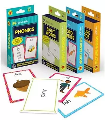 Carson Dellosa 4-Pack Reading Flash Cards For Kids Ages 4-8 Phonics Flash  • $15.27