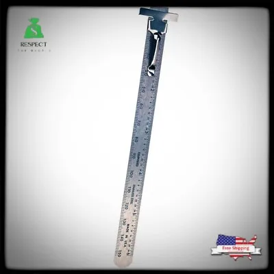6 In Stainless Steel Pocket Ruler Metal Clip Depth Height Gauge Measuring Tool • $4.55