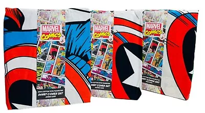 Marvel Comics Duvet Cover Set Avengers King/Double/Single Bedding Set Home Decor • £17.90