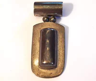 Vintage 925 Sterling Silver Made In Mexico 1 & 3/4 Inch Modernist Pendant • $22