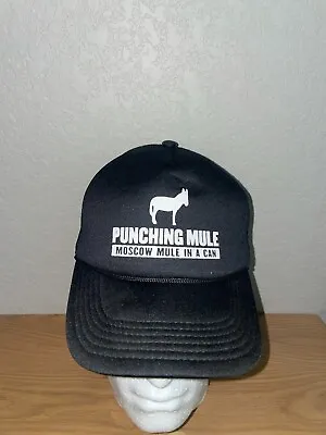 Y2K Punching Mule Moscow Mule In A Can Black Trucker Hat Headwear 2000s OS • $15