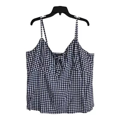 Old Navy Womens Shirt Adult Size XXL Blue Checker Adjustable Ties Stretch Beach • $23.25