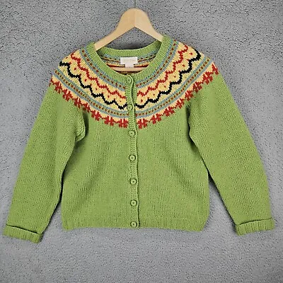 Vintage Brooks Brothers Women's Fair Isle Wool Knit Cardigan Sweater Size Large • $39.95