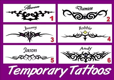 Fake Custom TRAMP STAMP TEMPORARY Bum TATTOO Your Own Name PERSONALISED 6 Styles • £4.99