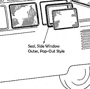 VW Vintage Parts SealSide Pop-Out Outer Frame Bus-'67Brazil Ea. • $8.39
