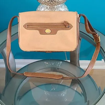 Victor Hugo Crossbody Bag Tan Leather Purse Textured Vintage • $21.99