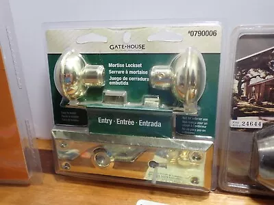 Gatehouse Int. Mortise Lockset Entry Bright Brass #0790006 FACTORY SEALED NEW • $21.50
