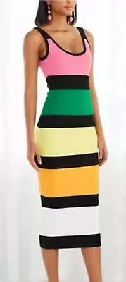 By Johnny All Sorts Colour Block Ribbed Knit Midi Dress Size S • $60