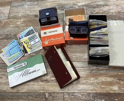 Vintage Viewmaster Lot Nice Boxed Unit 100+ Slides Album Storage Container  • $169.95