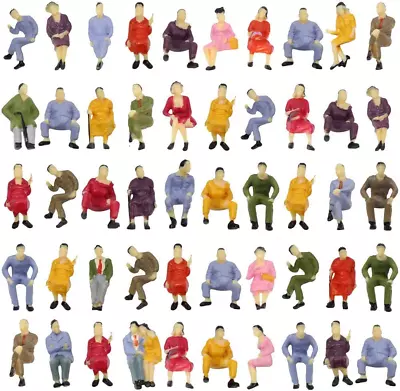 Evemodel P4302 50Pcs All Seated Sitting Figures O Gauge 1/50 Scale Seated People • £18.84