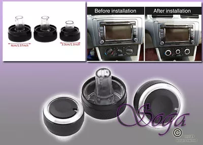 $13.99 • Buy For Vw Jetta Golf Passat Mk5 Ac Condition Panel Control Switch Knob Replace 3pcs