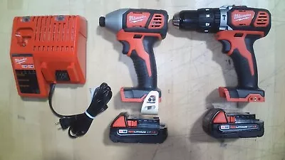 Milwaukee M18 1/2  Cordless Hammer Drill & Impact Driver Set 18 Volt 2697-22CT • $173.95