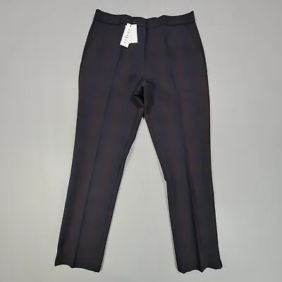 Velvet Graham Spencer Womens Trousers Navy Blue Medium Plaid Tartan Pants • £44.99