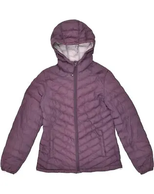 MOUNTAIN WAREHOUSE Womens Hooded Padded Jacket UK 12 Medium Purple Nylon IB07 • £18.22