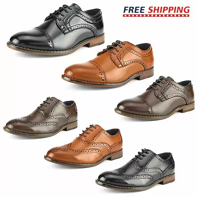 Boys Big Kids Youth Oxford Shoes Lace Up Formal Dress Shoes Wedding Shoes Party • $29.79