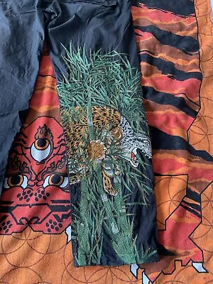 Maharishi Black Embroidered Burning Bright Tiger Snopants Size M • £119.99