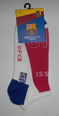 FCB FC Barcelona Soccer Club Lionel Messi #10 Pair Of No Show Ankle Socks • $15.63