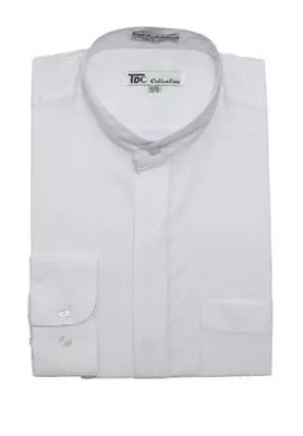 Mens' Mandarin Collar ( Banded Collar) Dress Shirt Cotton Blend Style SG01 • $15.95