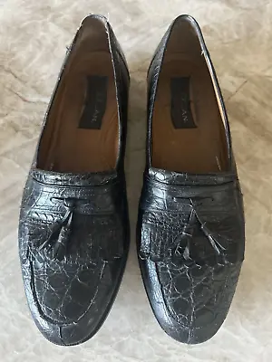 MEZLAN  RODEO  Genuine Crocodile Alligator Loafers Shoes Boots 13 BLACK $995 • $148