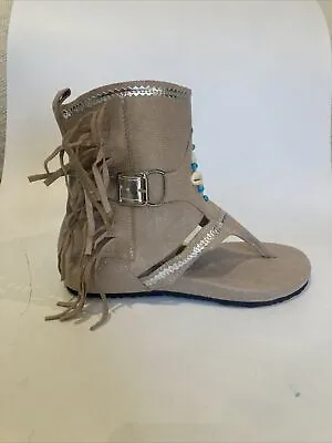 $20.31 • Buy Fashion Womens Beige Fringe Gladiator Sandals Beads Size 7.5 M US