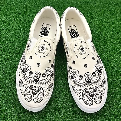 RARE-Size 11 US-Men's VANS 'DAY OF THE DEAD' SLIP ON Skate Shoe Sneaker-STYLISH! • $79