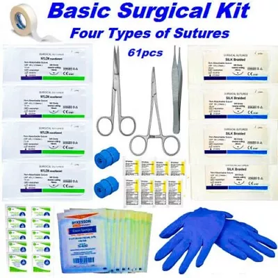 Surgical Suture Kit - First Aid Travel Kit - Surgical Instruments - U.S. Veteran • $21.99