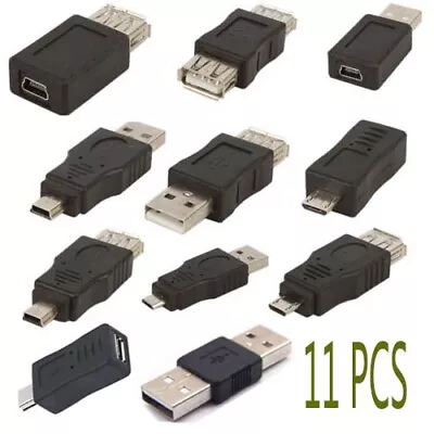 11pcs OTG USB2.0 Male To Female Micro USB Mini Changer Adapter Converter 5pin X • $6.52