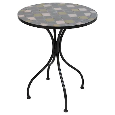 Woodside Round Mosaic Garden Coffee Table Decorative Outdoor Dining Furniture • £39.99