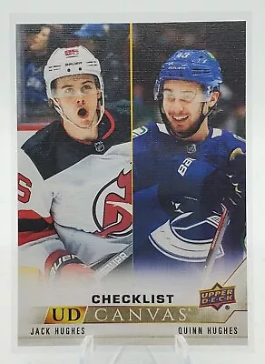 Jack Hughes Quinn Hughes 2022-23 Upper Deck Series 1 UD Canvas Checklist #C90 • $2.95