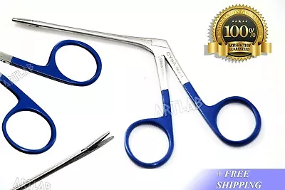 New German Hartman Alligator Micro Forceps 3.5  Blue Rings Ent Instruments • $8.73