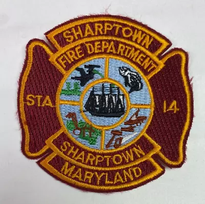 Sharptown Fire Station 16 Maryland MD 3  Patch U4 • $16.14