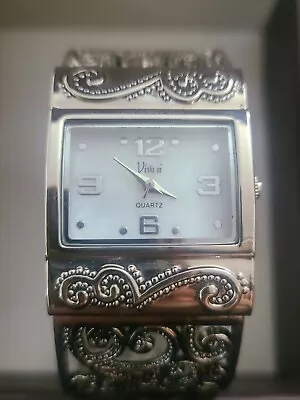 Vintage Filigree Scroll Cuff Vivani Beautiful Watch • $15