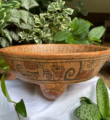 Mayan Tripod Tri-Footed Rattle Bowl 1950's Pre Columbian Pottery El Salvador • $475