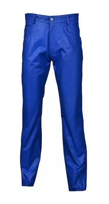 Men's Genuine Leather Pant Jeans Style 5 Pockets Motorbike Blue Pants New • $98.39