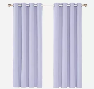 Lilac Lavender Basket Weave Rich Textured Design Eyelet Curtains Lined 90 X 72  • £44.99