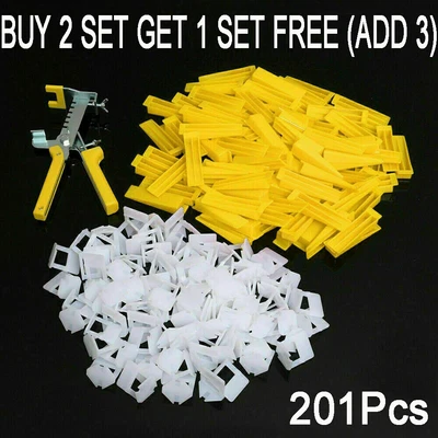 £9.99 • Buy 201Pcs Tile Leveling Spacer System Tool Clips Wedges Flooring Lippage Plier Kit