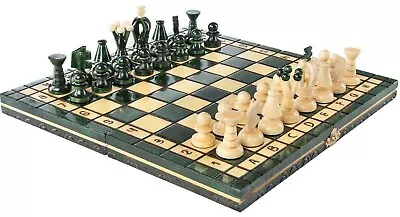 Wooden Folding Chess Set Paris BLUEBERRY Wooden International Board Vintage • $49.99