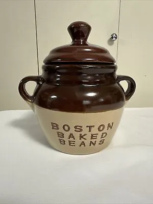 Vtg Boston Baked Beans Bean Pot By Monmouth Pottery - LID HAS BEEN GLUED - READ • $15