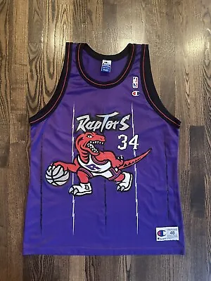 RARE Vintage CHARLES OAKLEY #34 Toronto Raptors Champion Jersey Size 48 XL • $350