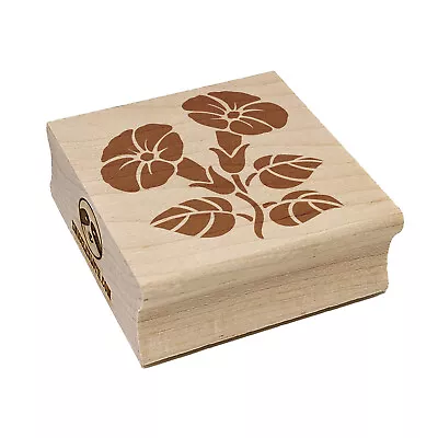 Morning Glory Flowers Square Rubber Stamp For Stamping Crafting • $9.99