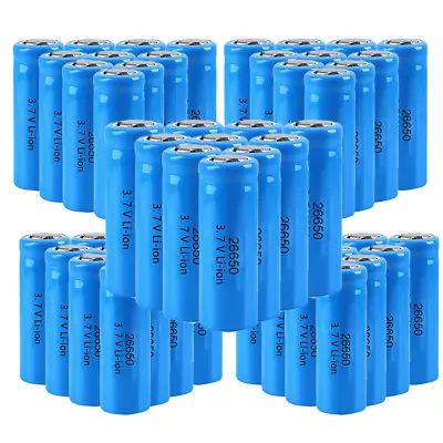 26650 Battery 3.7V Li-ion Rechargeable Batteries For Flashlight Torch • £38.10