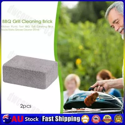 2x BBQ Grill Cleaning Brick Block Barbecue Racks Stains Grease Cleaner • $10.27