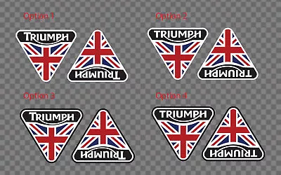 2x Triumph Motorcycle Vintage Sticker Decal Printed England Flag Union Jack • $19.99