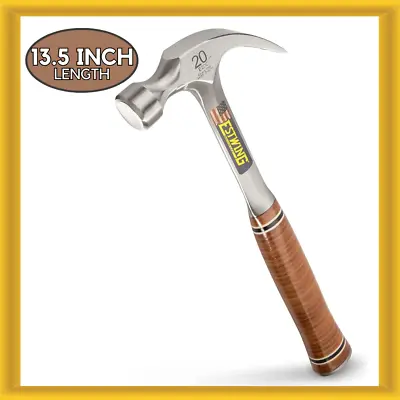 Estwing E20C 20 Oz. Curved Claw Hammer With Smooth Face And Leather Grip • $49.99