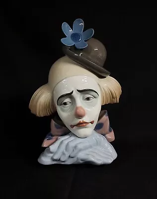 Large Lladro Pensive Clown Clowns Head 5130  Daisa 1981 Spain Flawless Retired • £140