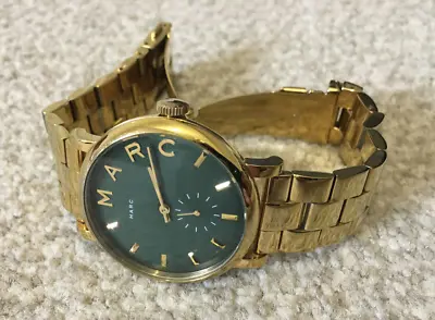 Marc Jacobs Mbm3245 Baker Green Dial Gold S/steel Ladies Watch 17cm Wrist • £39.99