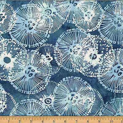 Hoffman Jelly Fish Batiks By McKenna Ryan By Half Yard  MR53-D7-Dusty-Blue • $6.25