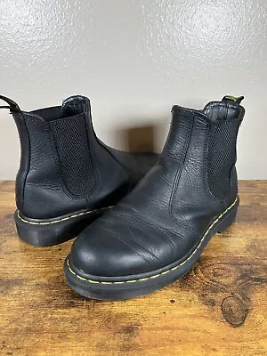 Dr Doc Martens Airwair Boots Chelsea Ankle Pull On Leather #2976 Black  W8 M7 • $59